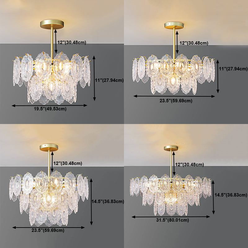 Wheel Shape Chandelier Modern Iron Down Lighting Pendant with Glass Lampshade for Bedroom