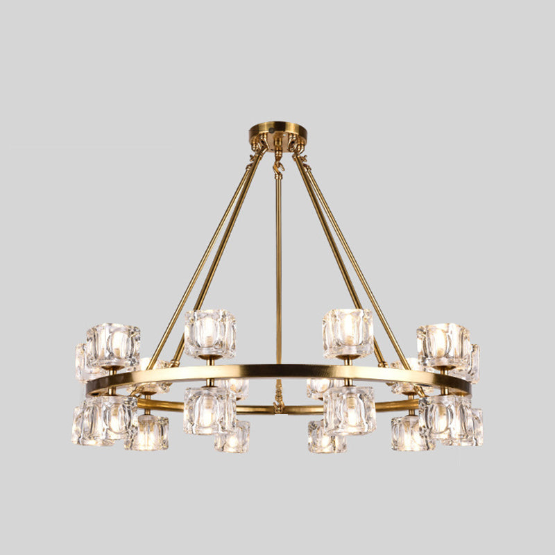 Nordic Multi Head Chandelier Light Fixtures Glass Gold Hanging Chandelier for Restaurant