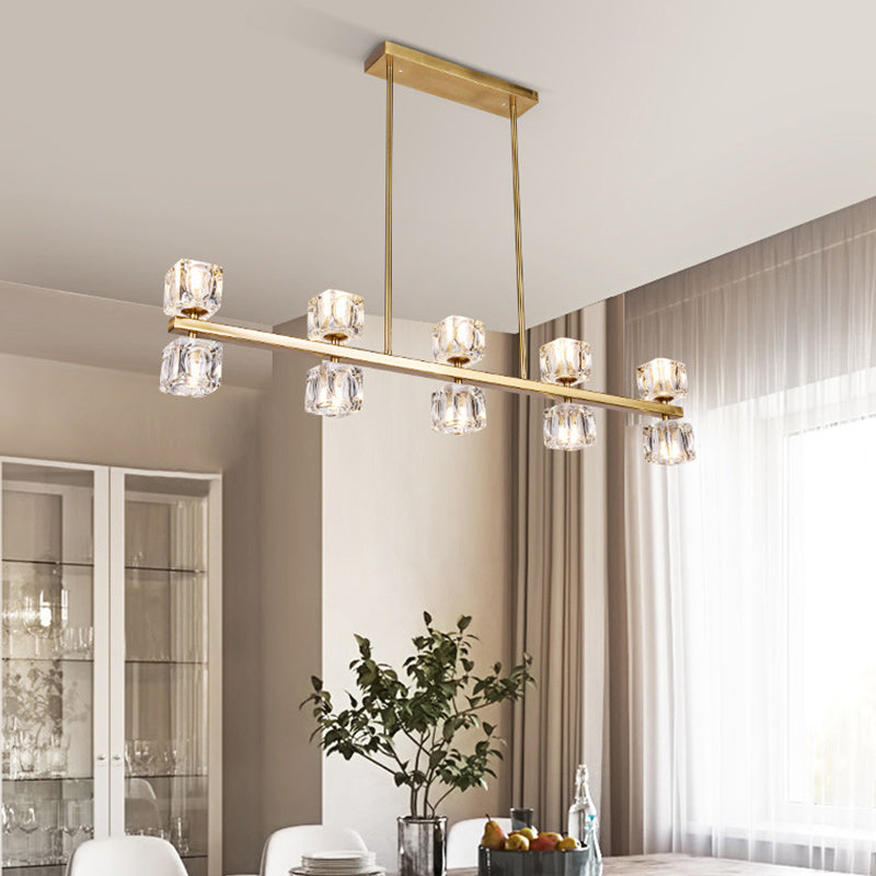 Nordic Multi Head Chandelier Light Fixtures Glass Gold Hanging Chandelier for Restaurant