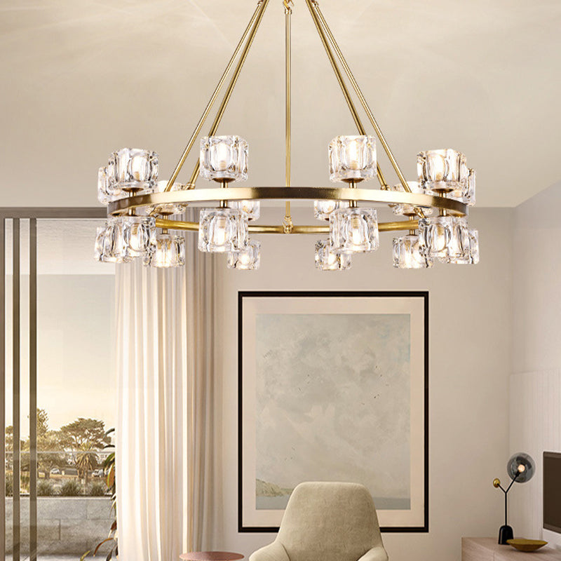 Nordic Multi Head Chandelier Light Fixtures Glass Gold Hanging Chandelier for Restaurant