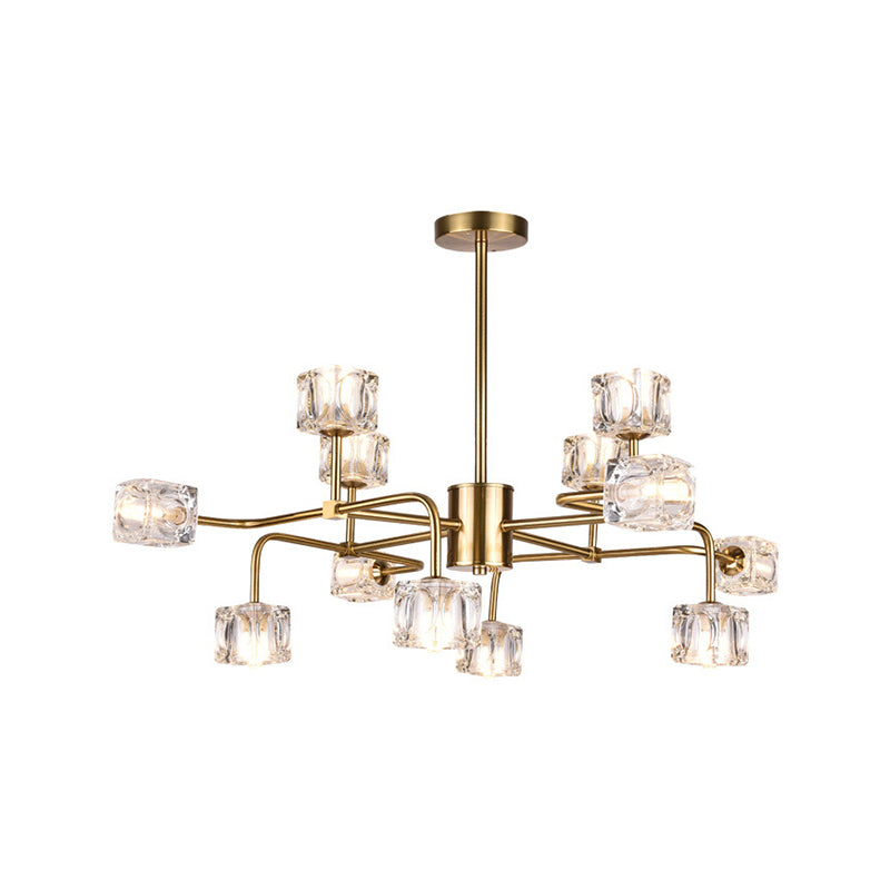 Nordic Multi Head Chandelier Light Fixtures Glass Gold Hanging Chandelier for Restaurant