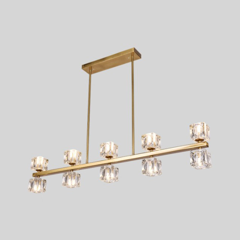 Nordic Multi Head Chandelier Light Fixtures Glass Gold Hanging Chandelier for Restaurant