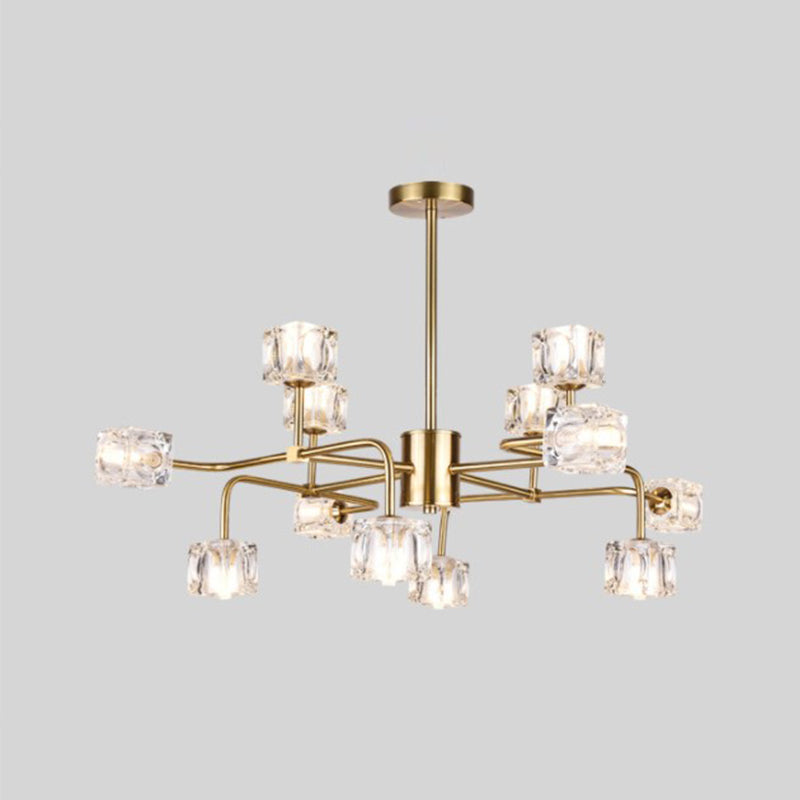 Nordic Multi Head Chandelier Light Fixtures Glass Gold Hanging Chandelier for Restaurant