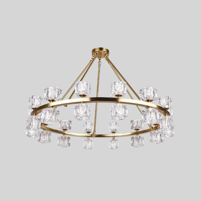 Nordic Multi Head Chandelier Light Fixtures Glass Gold Hanging Chandelier for Restaurant