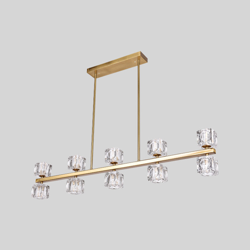 Nordic Multi Head Chandelier Light Fixtures Glass Gold Hanging Chandelier for Restaurant