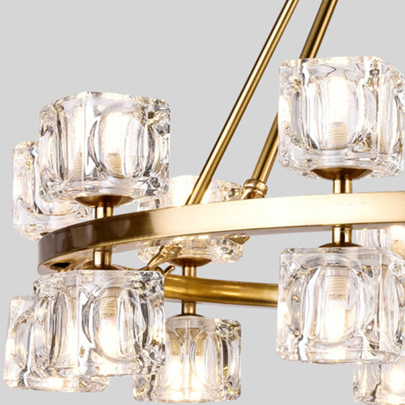 Nordic Multi Head Chandelier Light Fixtures Glass Gold Hanging Chandelier for Restaurant