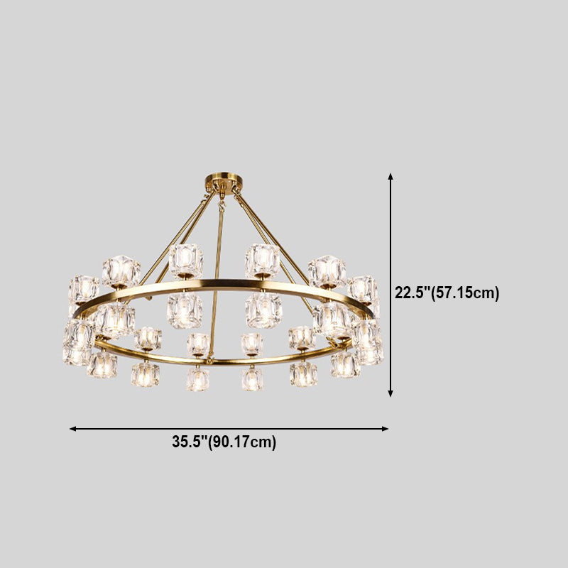 Nordic Multi Head Chandelier Light Fixtures Glass Gold Hanging Chandelier for Restaurant