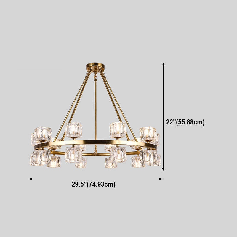 Nordic Multi Head Chandelier Light Fixtures Glass Gold Hanging Chandelier for Restaurant
