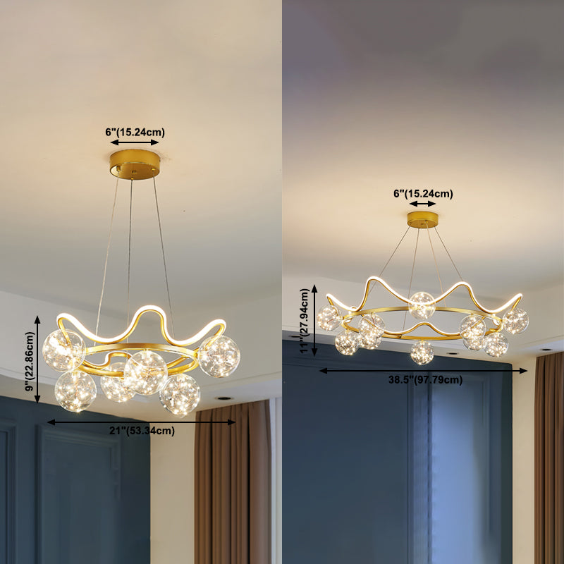 Gold Simple Chandelier Lighting Fixture Modern Chandelier Pendant Light for Sitting Room