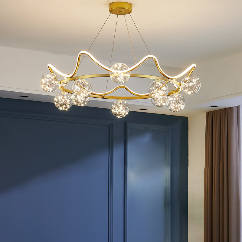 Gold Simple Chandelier Lighting Fixture Modern Chandelier Pendant Light for Sitting Room
