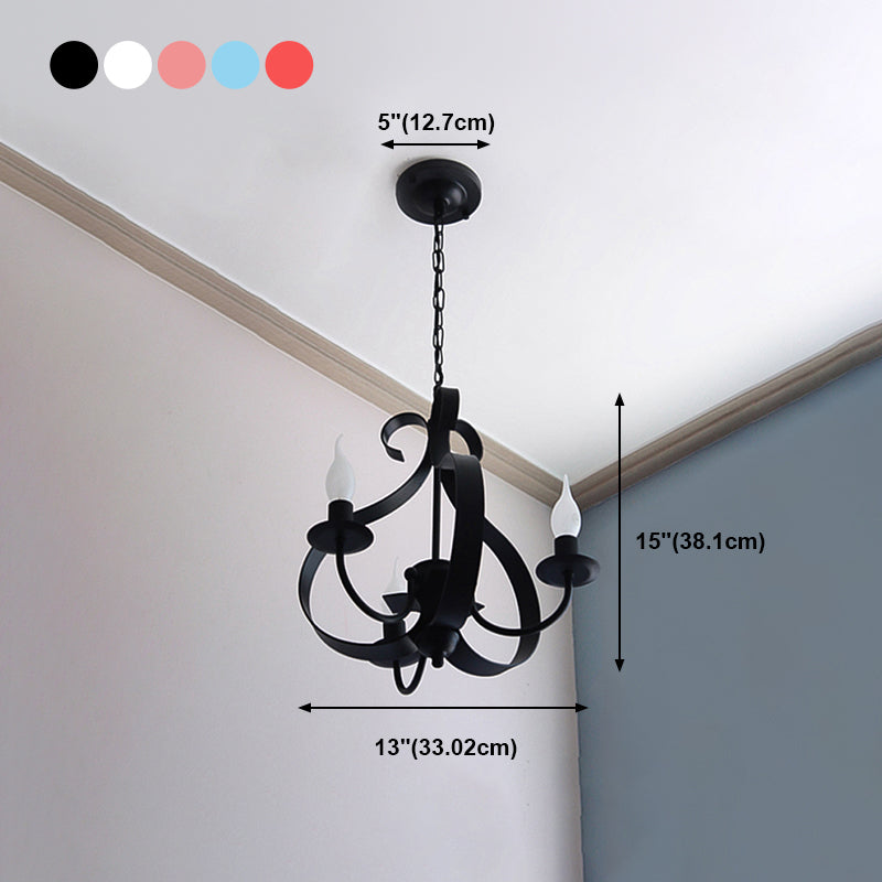 Lumières de lustre uniques traditionnelles Metal 3 Light suspension suspension