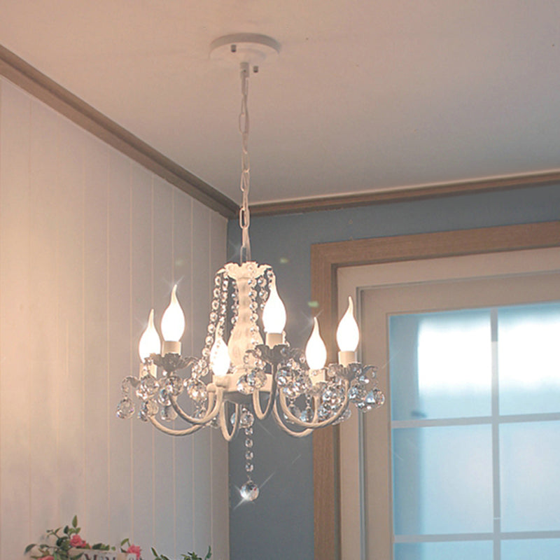 Lumières de lustre unique traditionnelles Crystal à 6 luminaires de pendentif lumineux