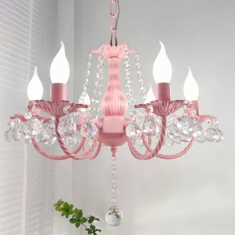 Lumières de lustre unique traditionnelles Crystal à 6 luminaires de pendentif lumineux
