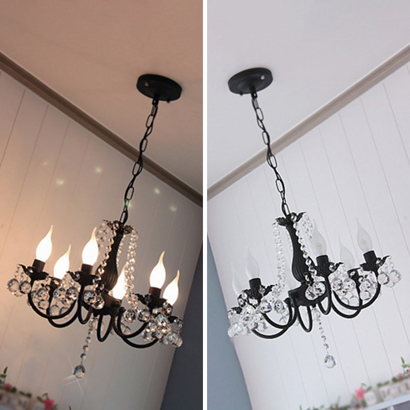 Lumières de lustre unique traditionnelles Crystal à 6 luminaires de pendentif lumineux