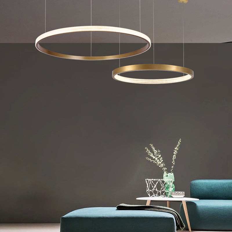 Circle Shade Metal Chandelier Lights Modern Chandelier Lighting Fixtures in Gold