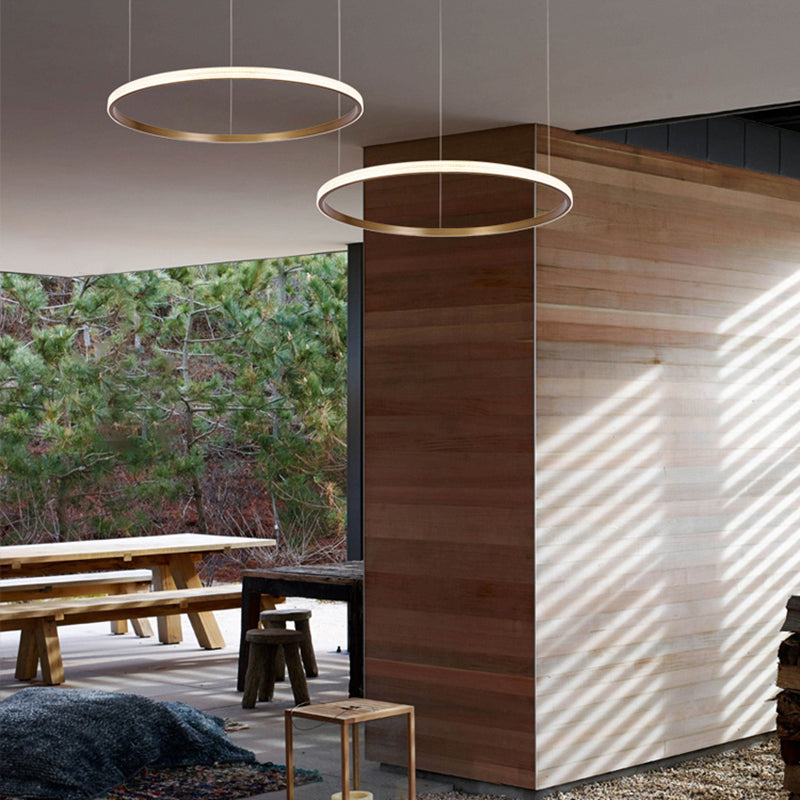 Circle Shade Metal Chandelier Lights Modern Chandelier Lighting Fixtures in Gold