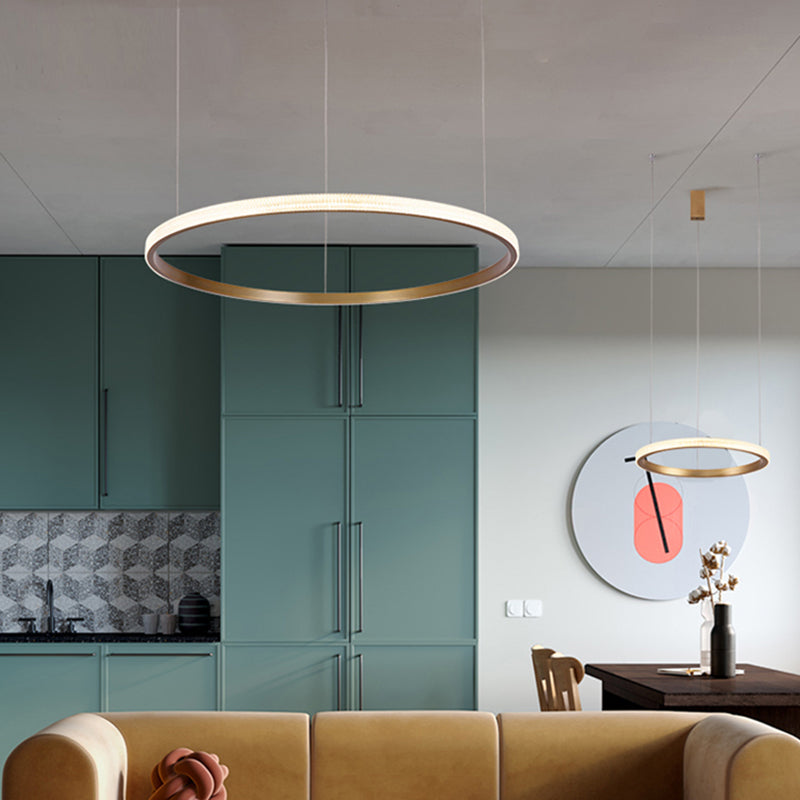 Circle Shade Metal Chandelier Lights Modern Chandelier Lighting Fixtures in Gold