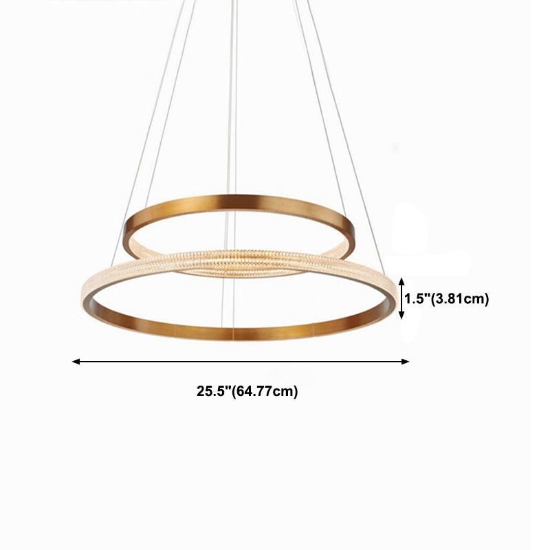 Circle Shade Metal Chandelier Lights Modern Chandelier Lighting Fixtures in Gold