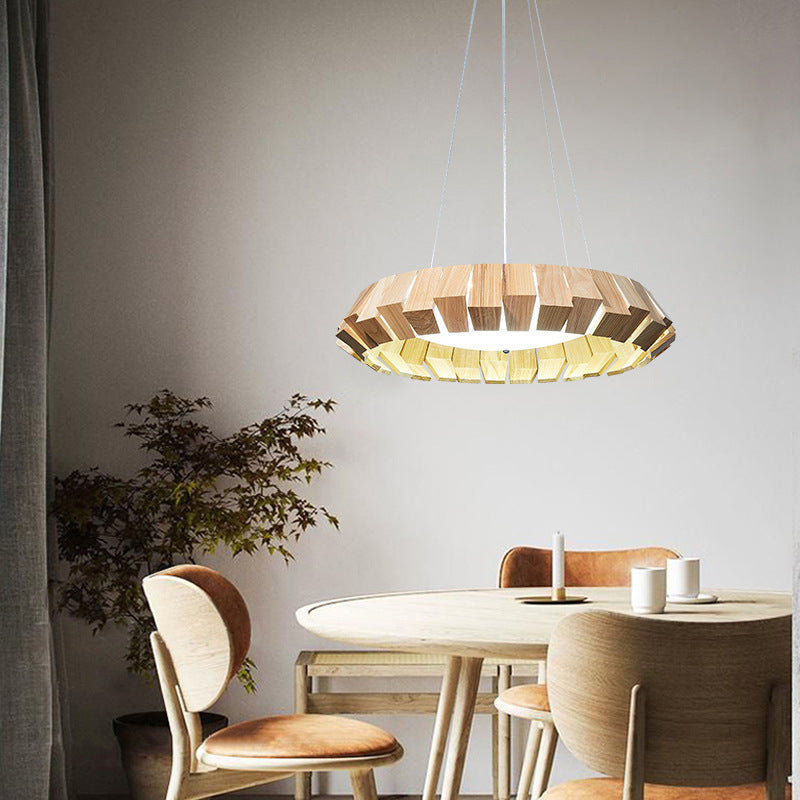 Contemporary Wooden Hanging Light Household Pendent Lighting Fixture for Living Room