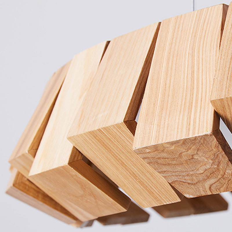 Contemporary Wooden Hanging Light Household Pendent Lighting Fixture for Living Room