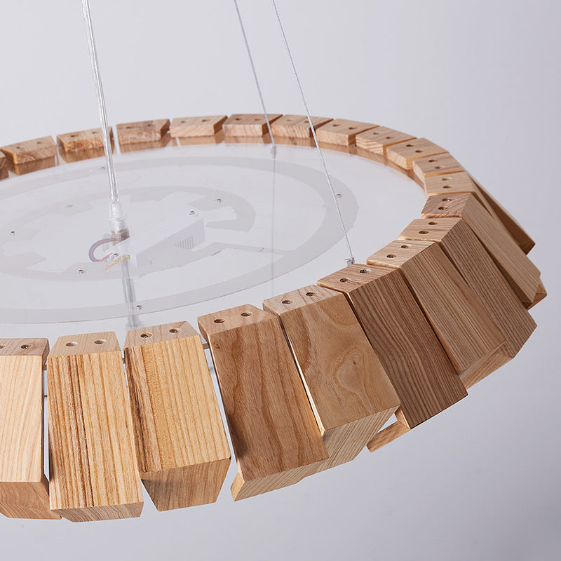 Contemporary Wooden Hanging Light Household Pendent Lighting Fixture for Living Room