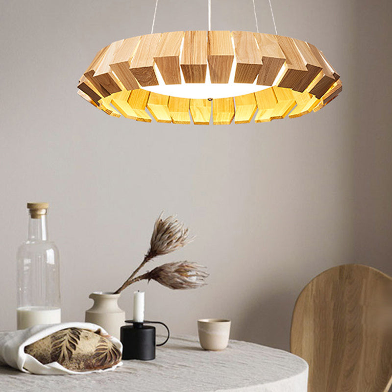 Contemporary Wooden Hanging Light Household Pendent Lighting Fixture for Living Room