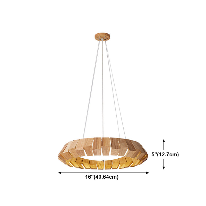 Contemporary Wooden Hanging Light Household Pendent Lighting Fixture for Living Room