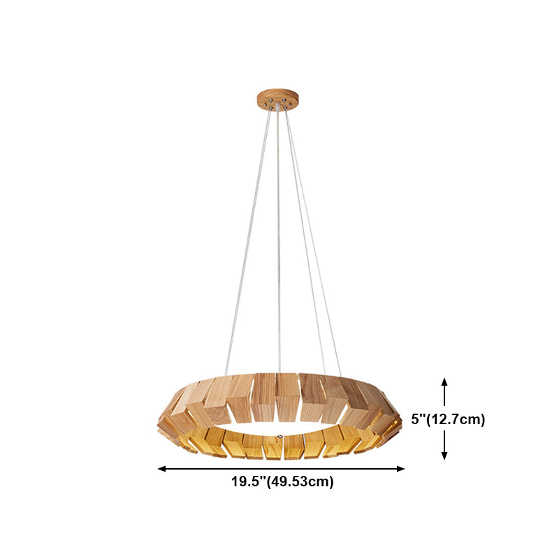 Contemporary Wooden Hanging Light Household Pendent Lighting Fixture for Living Room