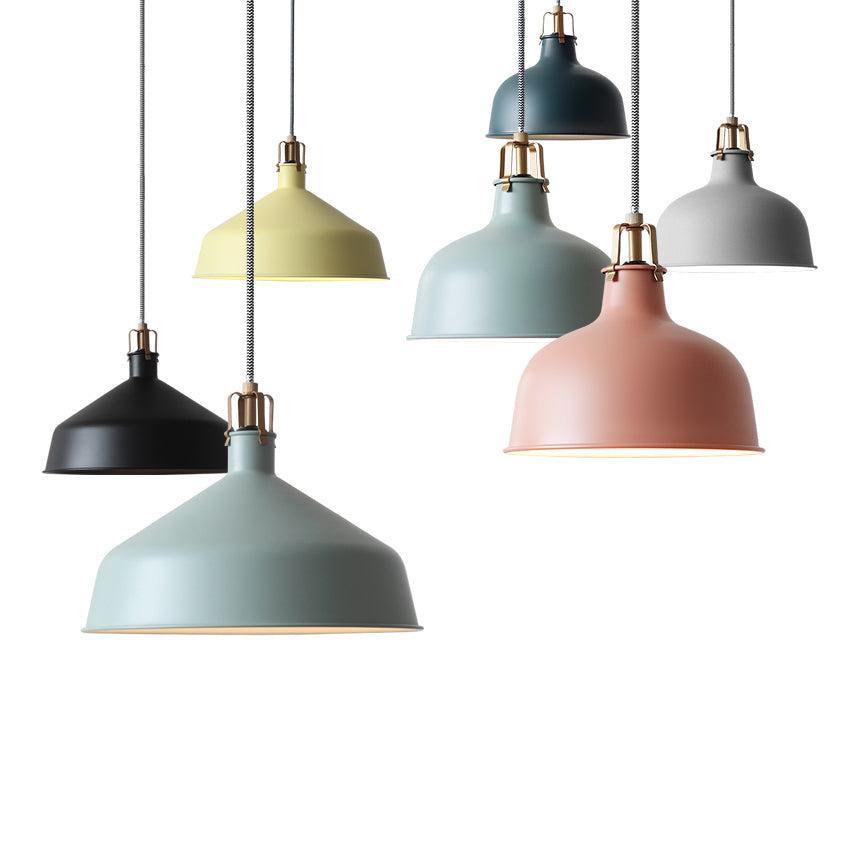 Round Shape Metal Hanging Light Nordic Macarons 1-Light Hanging Light Fixtures