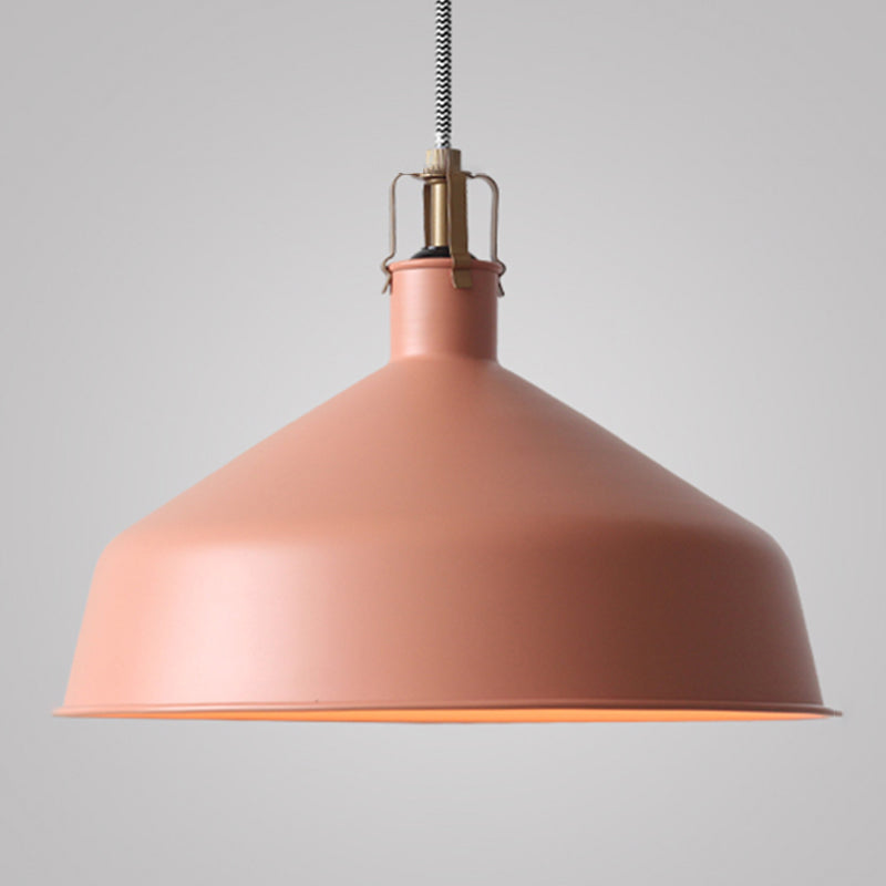 Round Shape Metal Hanging Light Nordic Macarons 1-Light Hanging Light Fixtures