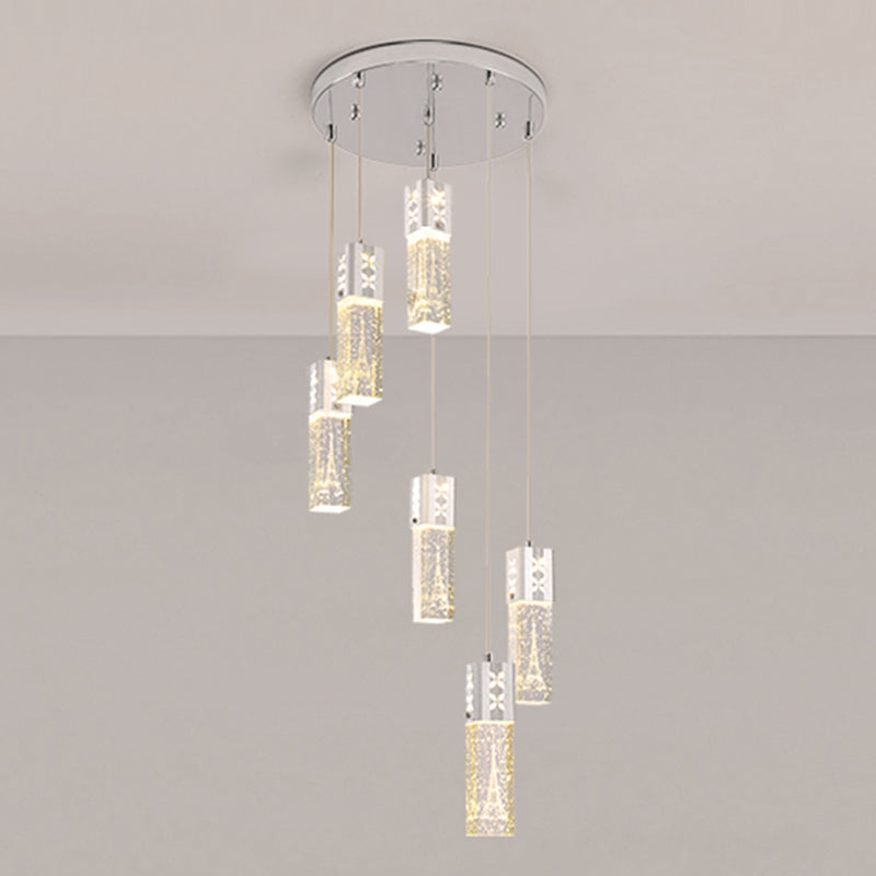 Geometric Hanging Lights Modern Style Crystal Multi Lights Pendant Light Kit