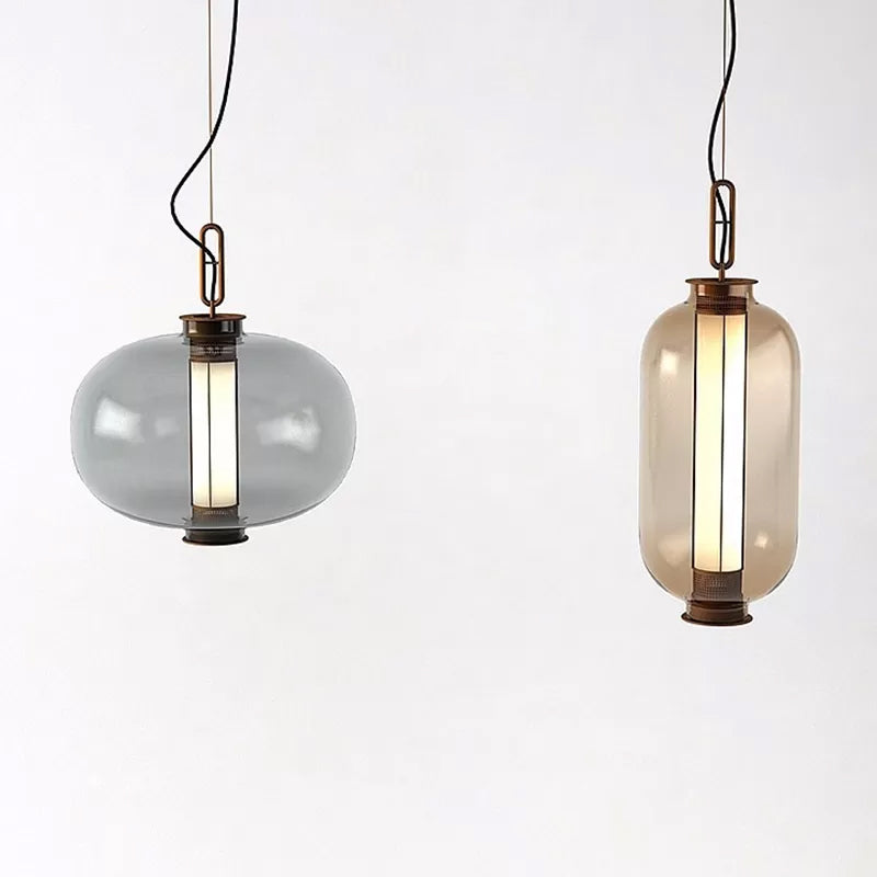 Geometric Hanging Lights Industrial Style Glass 1 Light Pendant Light Kit