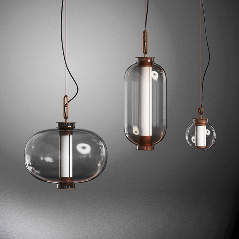 Geometric Hanging Lights Industrial Style Glass 1 Light Pendant Light Kit