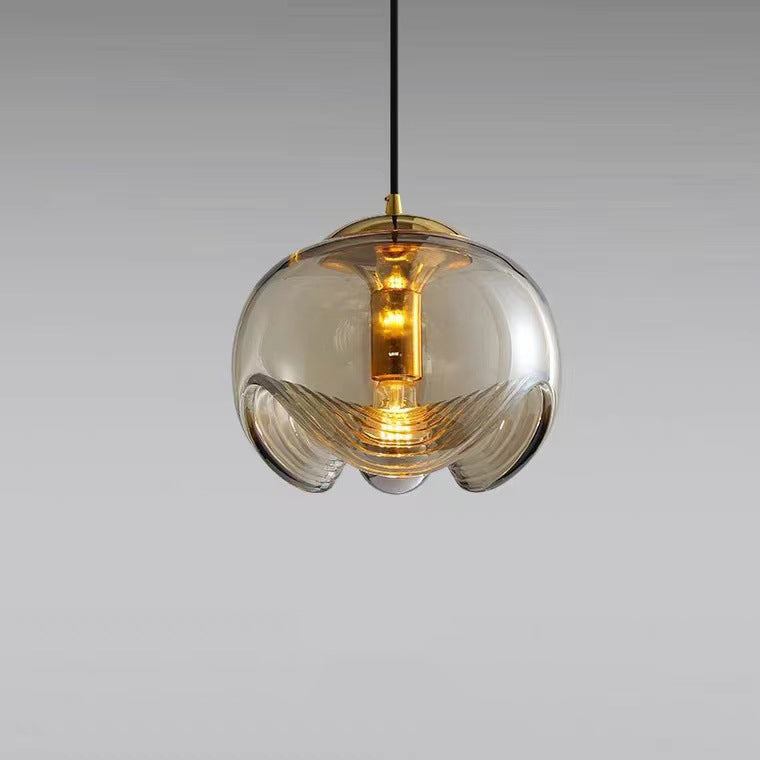 Spherical Shape Hanging Light Modern Style Glass Multi Light Hanging Lamp for Living Room