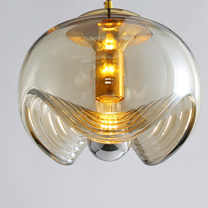 Spherical Shape Hanging Light Modern Style Glass Multi Light Hanging Lamp for Living Room