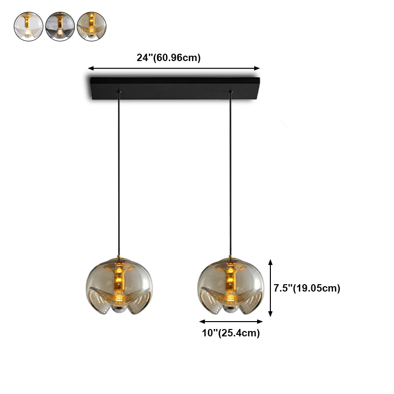 Spherical Shape Hanging Light Modern Style Glass Multi Light Hanging Lamp for Living Room