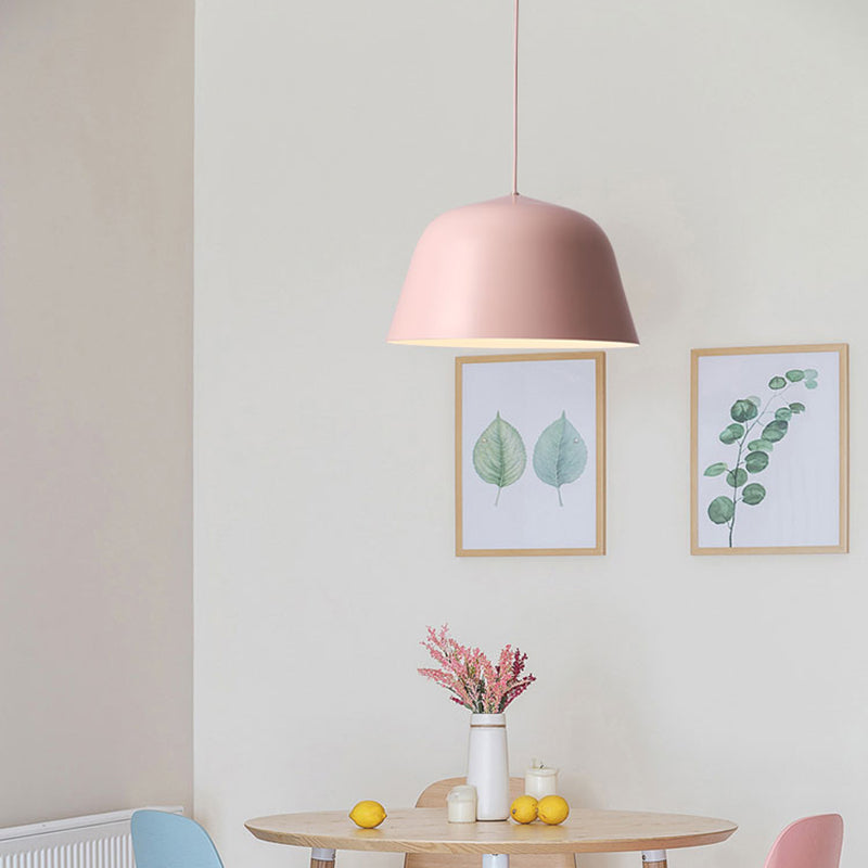 Metal Bowl Shape Hanging Pendant Light Nordic Suspension Pendant Light