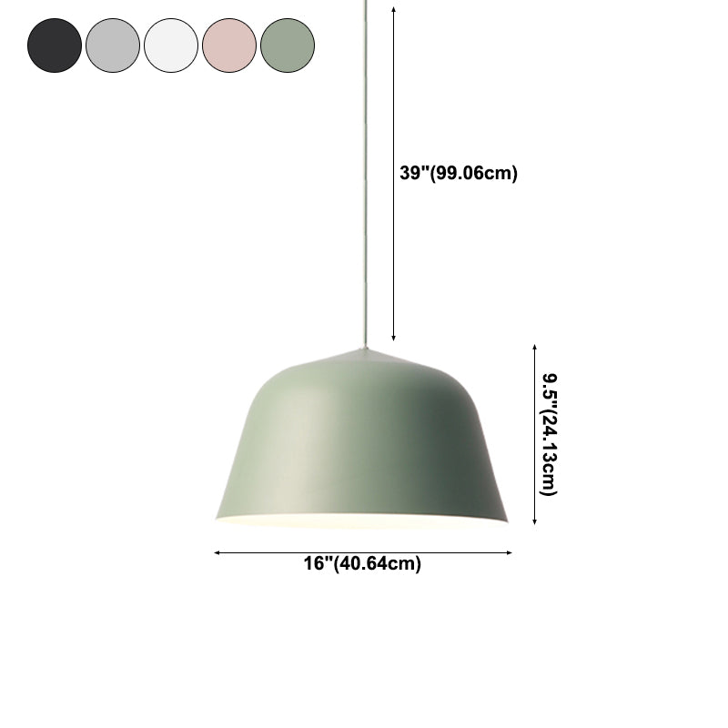 Metal Bowl Shape Hanging Pendant Light Nordic Suspension Pendant Light