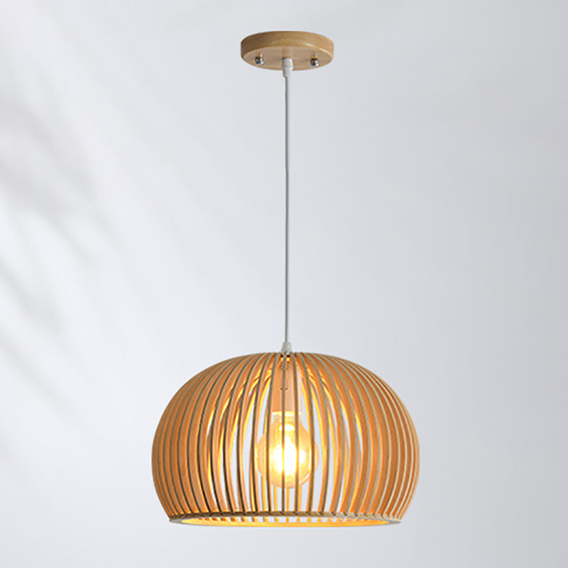 Geometric Shape Wood Hanging Light Modern Style 1 Light Hanging Light Fixtures in Brown