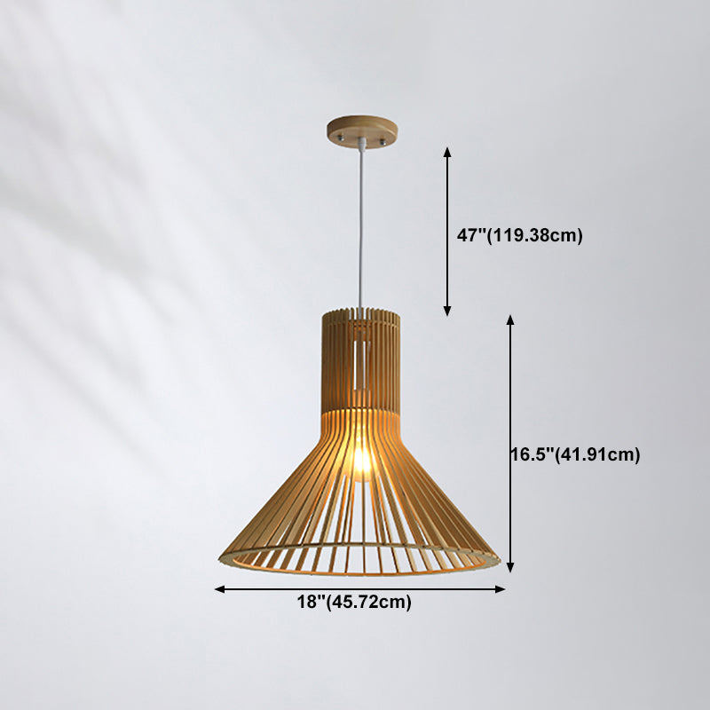 Geometric Shape Wood Hanging Light Modern Style 1 Light Hanging Light Fixtures in Brown