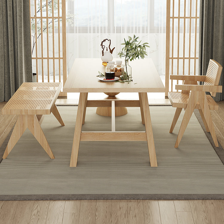 Modern 1/4/5 Pieces Dining Set Rectangle Pine Wood Dining Table for Dining Room