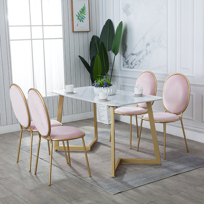 Glam 1/2/5 Pieces Dining Table and Chairs Rectangle Dining Table Set