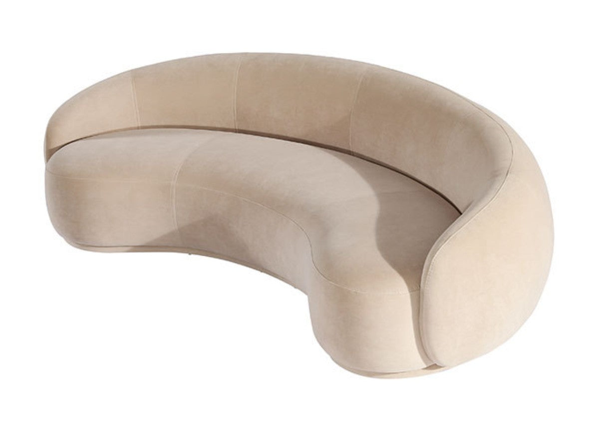 Ultra-Modern Tight Back Sofa 27.6"High Armless Curved Sofa for Apartment