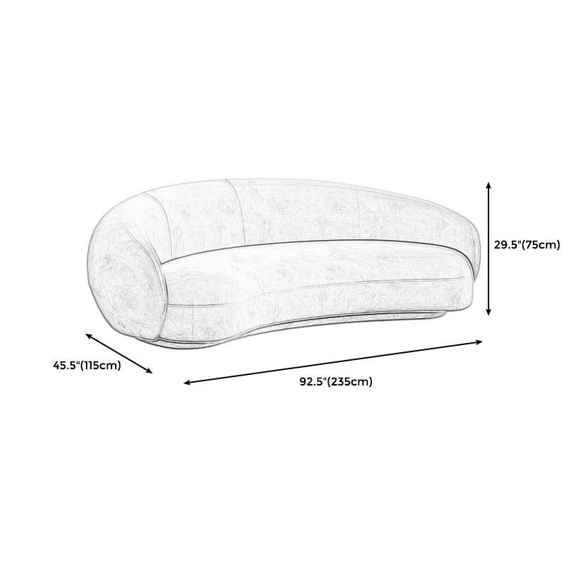 Ultra-Modern Tight Back Sofa 27.6"High Armless Curved Sofa for Apartment