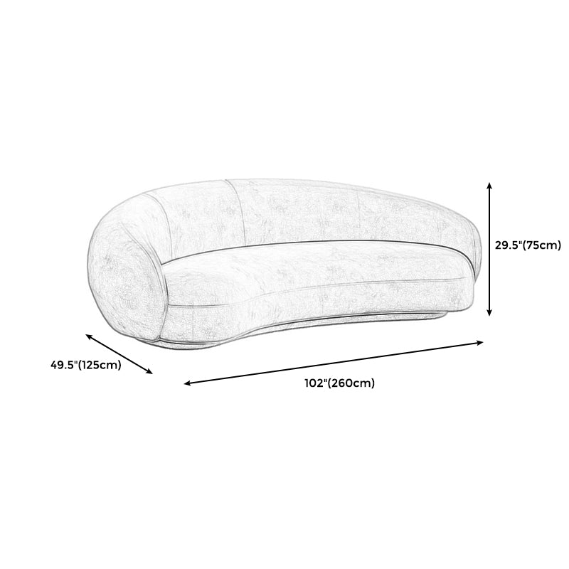 Ultra-Modern Tight Back Sofa 27.6"High Armless Curved Sofa for Apartment