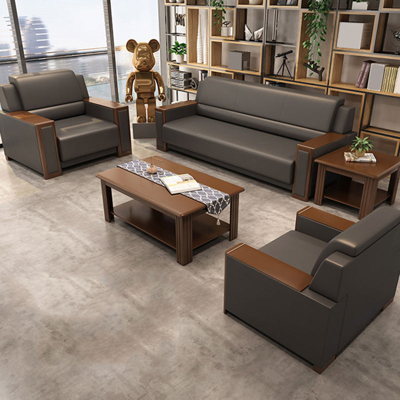 Contemporary Tight Back Single Cushion Seat Sofa 35.43"High Square Arm Sofa, Gray