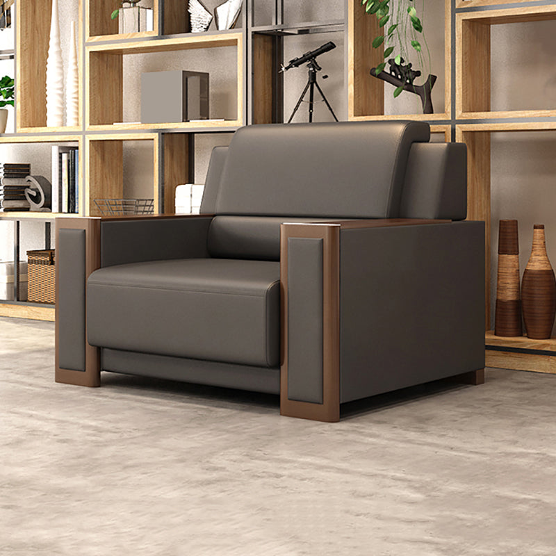 Contemporary Tight Back Single Cushion Seat Sofa 35.43"High Square Arm Sofa, Gray