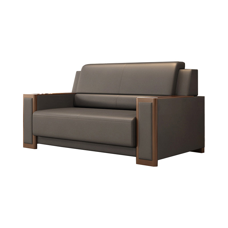 Contemporary Tight Back Single Cushion Seat Sofa 35.43"High Square Arm Sofa, Gray