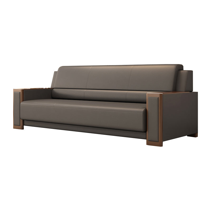 Contemporary Tight Back Single Cushion Seat Sofa 35.43"High Square Arm Sofa, Gray