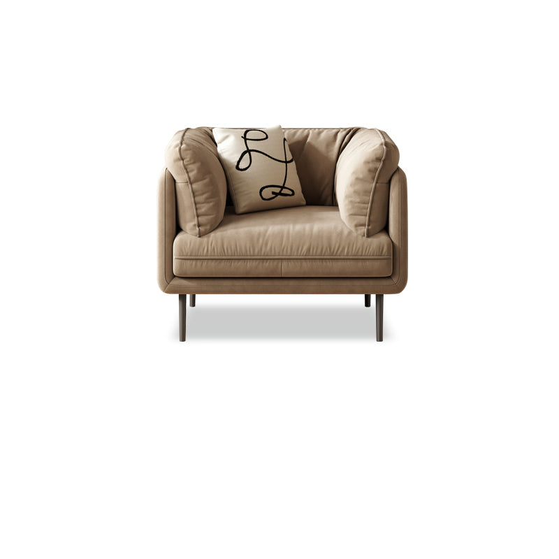 80"High Faux Leather Tuxedo Arm Sewn Pillow Back Sofa, Living Room
